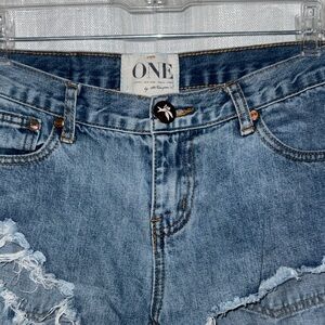 by One Teaspoon Women's Light Blue Distressed Denim Jeans Awesome Baggies Size26